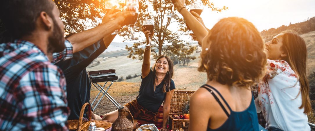 
                  Mit Freunden die laue Sommernacht beim Picknick genießen
